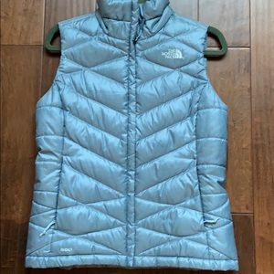 The North Face baby blue puffer vest